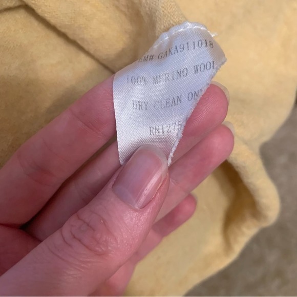 Aristo Eighteen Merino Wool‎ Cropped Quarter Zip Pullover Sweater Yellow - L - Picture 4 of 4